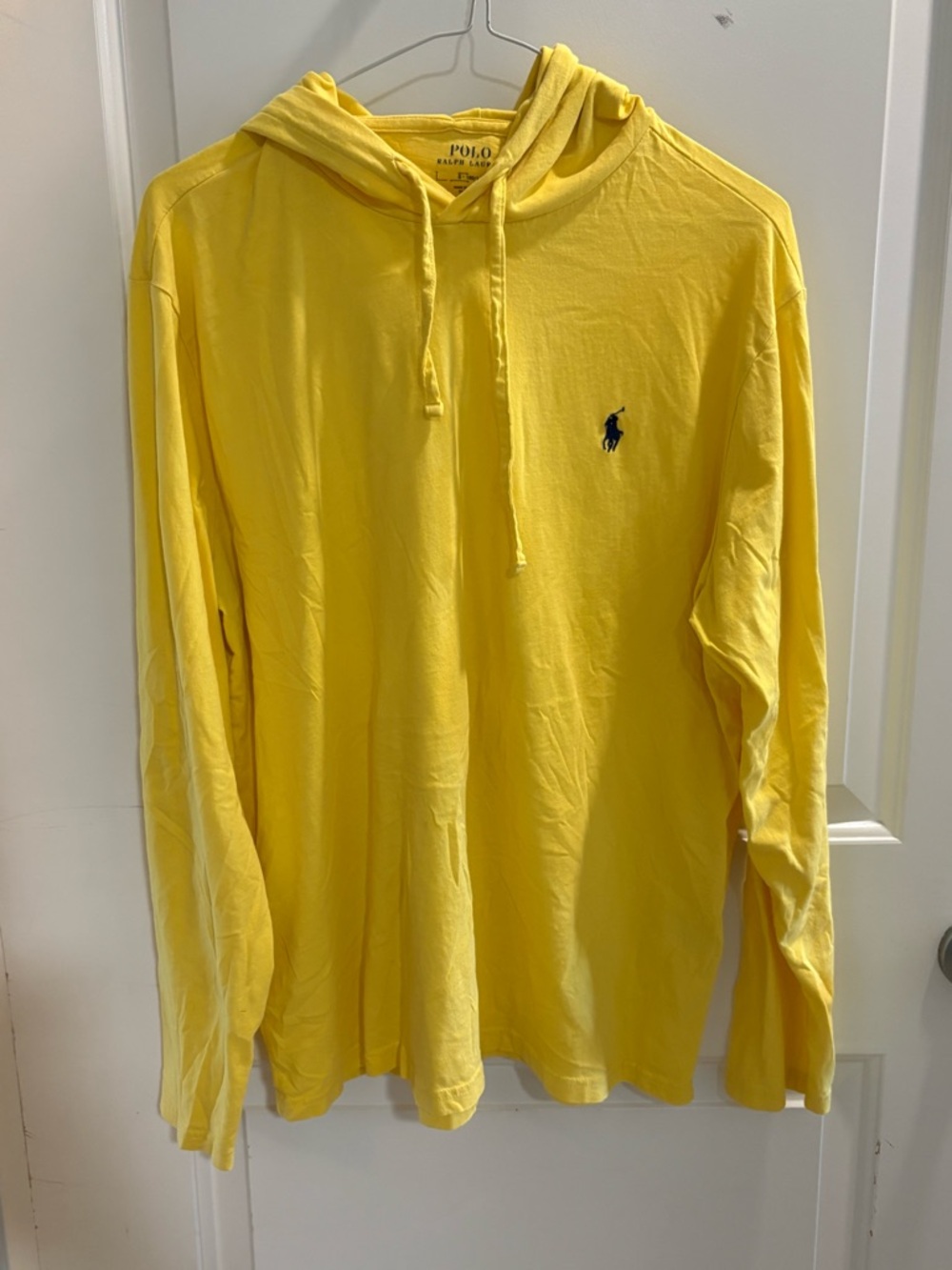 Polo Ralph Lauren Yellow Lightweight Hoodie Tee Y2K Logo